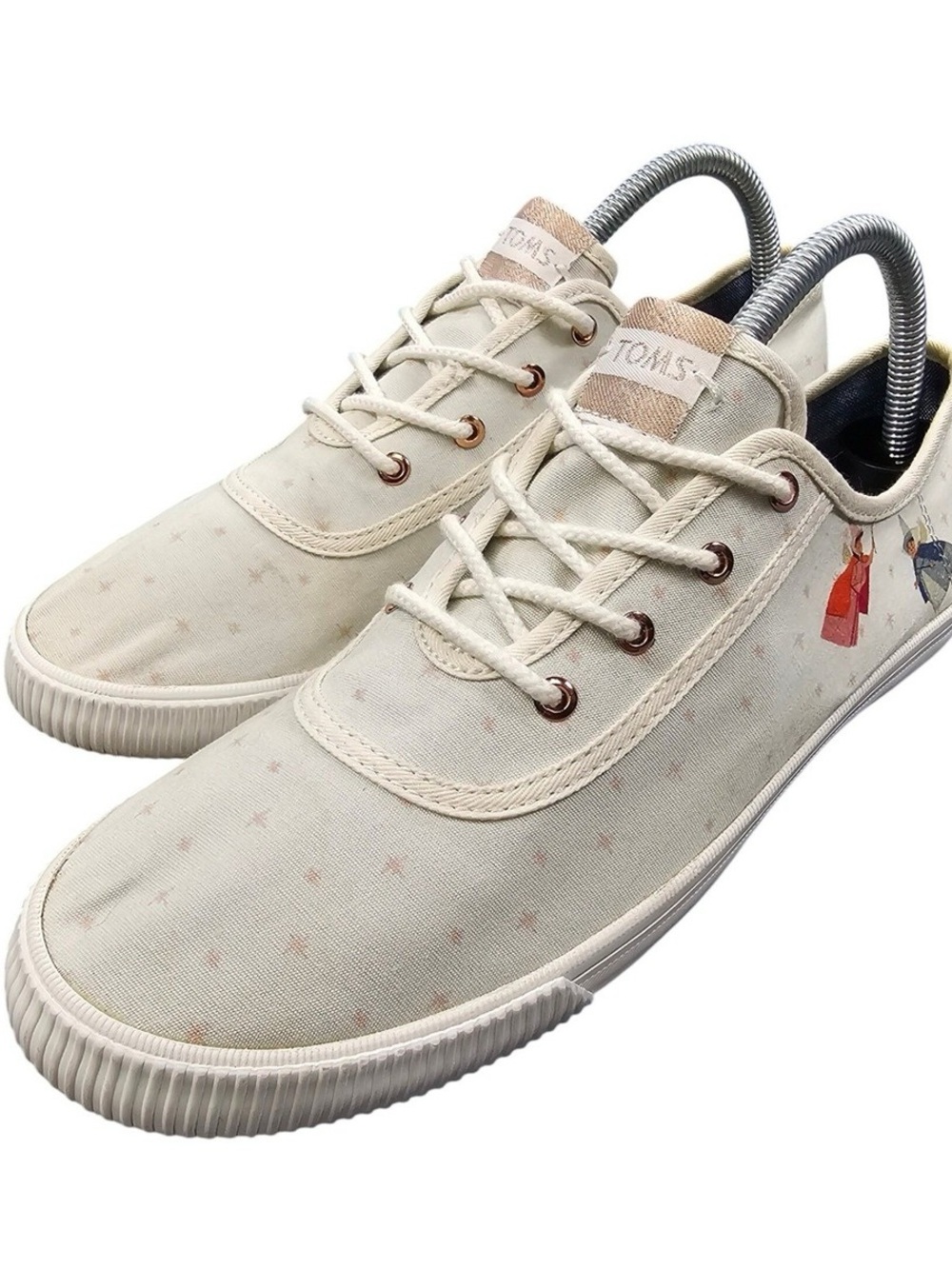 Disney x TOMS Cinderella Fairies Cordones Sneakers Women's 7 Lace Up **Rare**